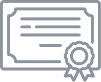 Icono de certificado de calidad.